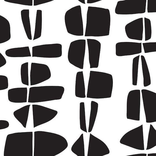 RoomMates Black Stacked Stones Peel & Stick Wallpaper